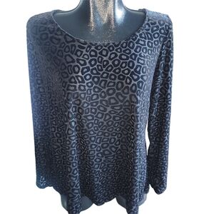 Frank Lyman Black Leopard Print Long Sleeve 16